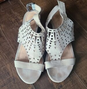 Schutz Lazer Cut Peep Toe Sandals